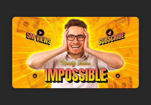 Impression Video Thumbnail Layout with Orange Gradient Accents