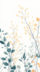 Minimalist Floral Background Elegant Botanical Design