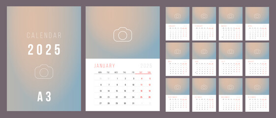 Calendar 2025. Week Starts on Monday