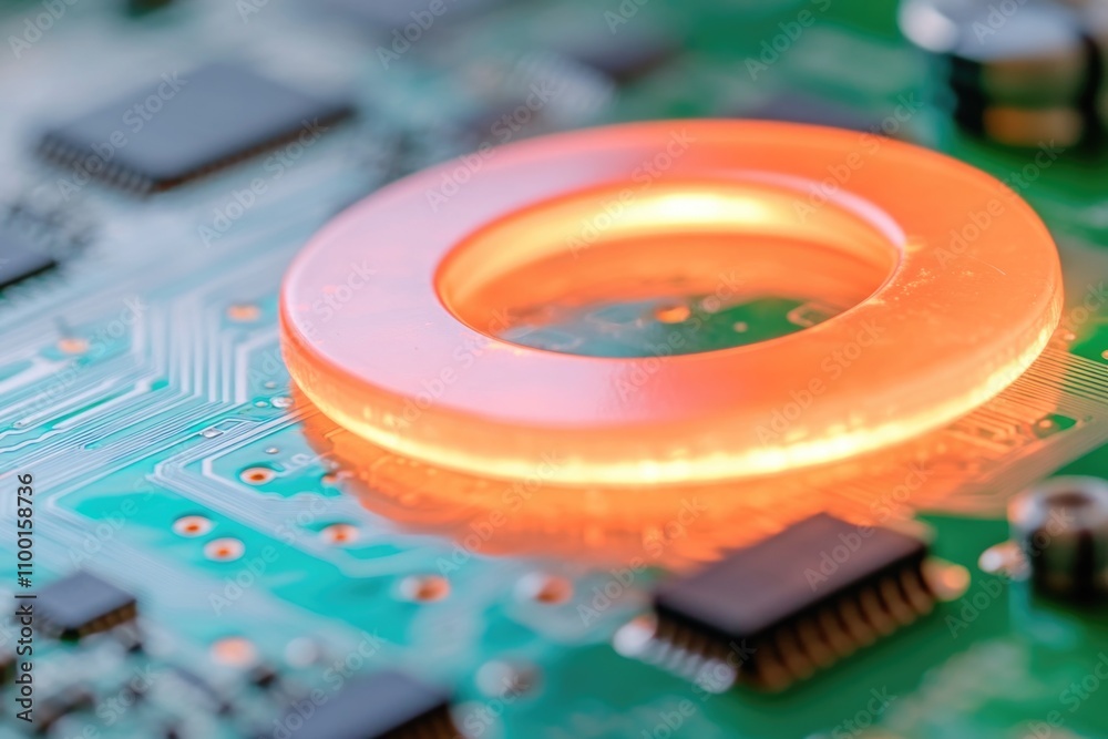 Poster A close-up view of a circuit board featuring a ring