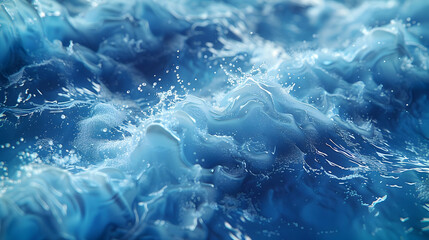 Obraz premium Abstract Blue Water Wave 3D Illustration