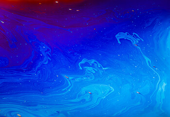 Vibrant Macro of a Soap Bubble Surface with Iridescent Rainbow Patterns and Abstract Swirling...