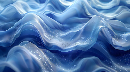 Obraz premium Abstract Blue Wavy Background with White Dots