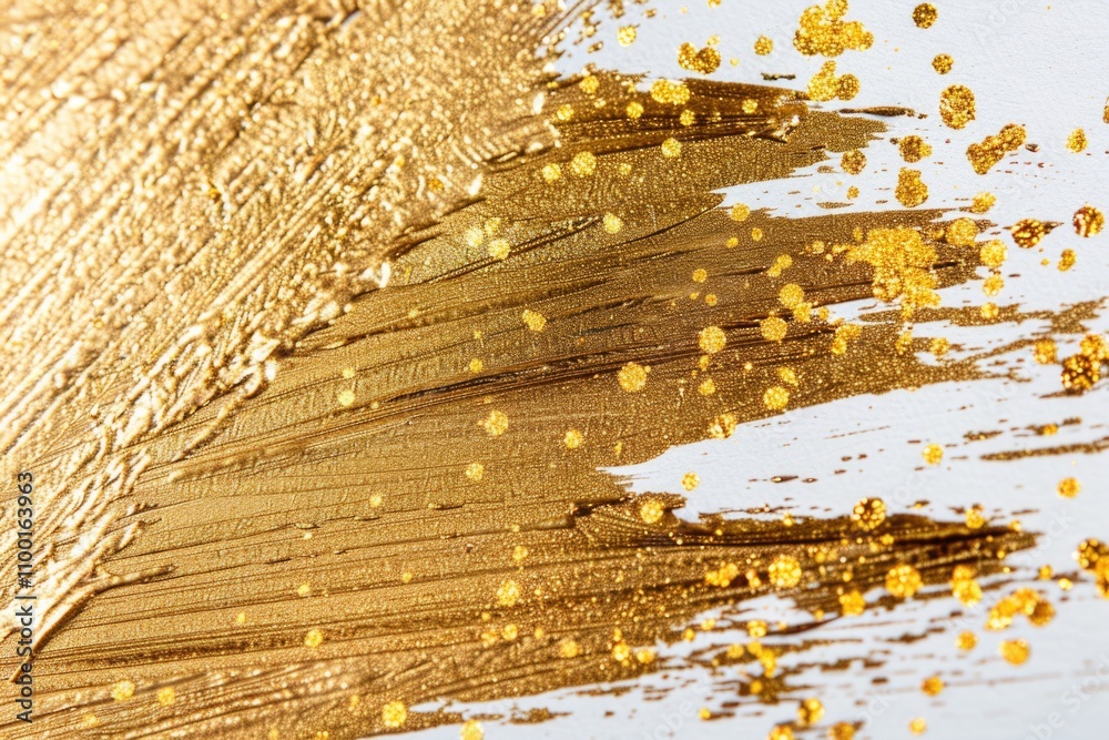 Poster a close-up shot of gold paint on a wall, suitable for use in decorative or design-focused contexts