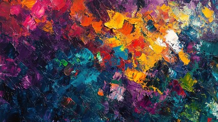 Naklejka premium Abstract Vibrant Colors in a Textured 3D Painting Composition