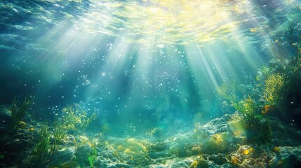 Obraz premium Sunlight glinting off the surface of water, creating a dazzling display of light