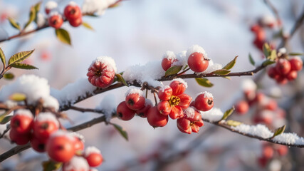Festive Winter Apples - Snow-Dusted Red Orbs Bursting with Seasonal Charm4