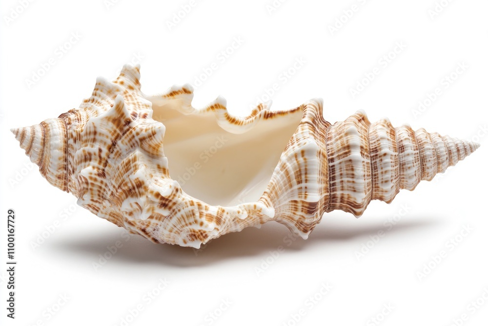 Poster A close-up shot of a single shell on a white surface