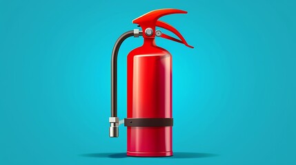 Obraz premium A red fire extinguisher designed for safety and emergency use, featuring a nozzle and handle for operation.
