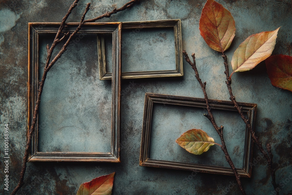 Poster four picture frames displayed on a table, suitable for decorative or storage purposes