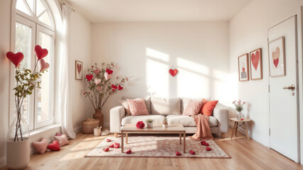 Cozy and Romantic Living Room with Heart-Shaped Decor21