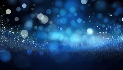 Magical Winter Wonderland. Sparkling Blue Bokeh and Starlight Background for Festive Christmas Promotions, Holiday Event Invitations, or Digital Greeting Cards with Elegant Seasonal Charm