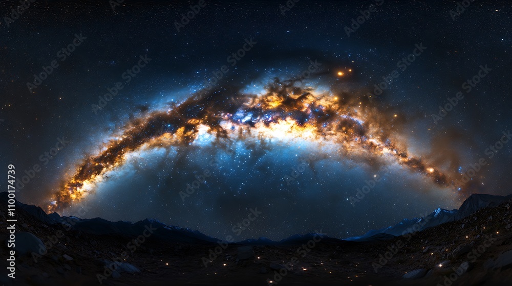Wall mural a breathtaking image of the milky way galaxy, captured in vivid detail with countless stars and colo