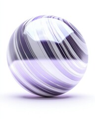 Obraz premium A glossy marble featuring swirling purple and white patterns, showcasing a smooth surface and reflective qualities.
