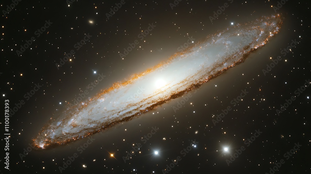 Wall mural a captivating 4k image of a spiraling galaxy in space, with its dynamic structure glowing amidst a f