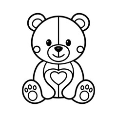 Cute Teddy Bear Toy With Valentine Heart Coloring Book For Children