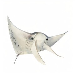 Fototapeta premium A beautifully illustrated creature showcasing the unique features of a stingray, perfect for aquatic-themed designs.