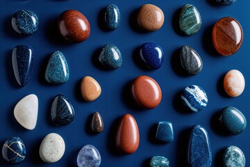 Captivating Cobalt Background with Unique Stone Shapes for Professional Presentations and Conferences