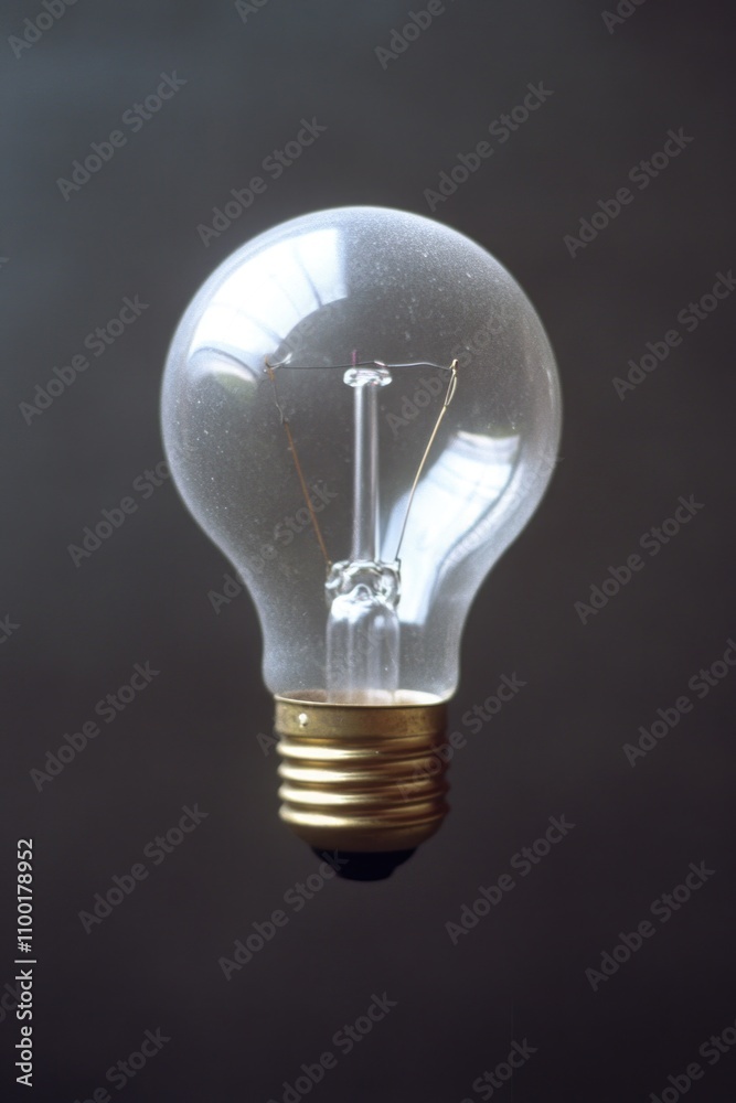 Poster a light bulb sits on a table, ready for use