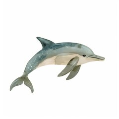 A beautiful illustration of a dolphin swimming gracefully, showcasing its elegance and playfulness in a serene underwater setting.