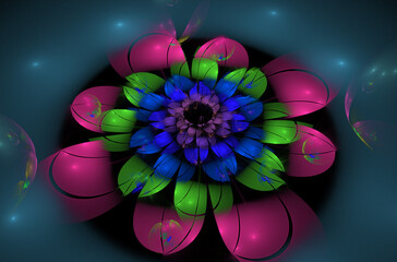 Abstract fractal 3d circle image