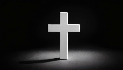 Obraz premium white cross on black background