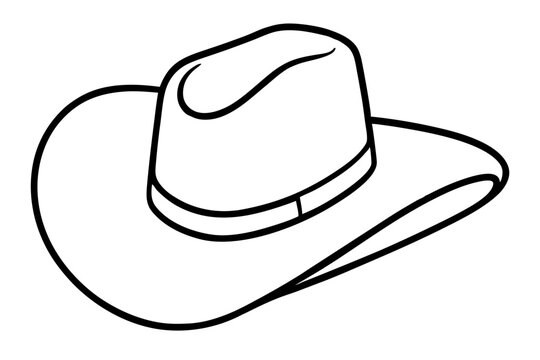 recommend clip art: Cowboy Hat line art, Cowgirl and Cowboy Hat vector illustration