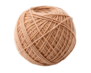 Obraz premium Sphere with brown cotton thread on transparent background