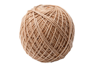 Obraz premium Sphere with brown cotton thread isolated on transparent background