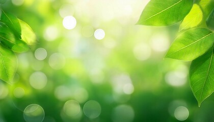 Obraz premium abstract blurred light bokeh nature background of green leaves
