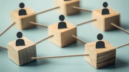 A set of wooden blocks linked together