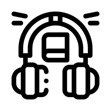 headphones with book icon clip art preview