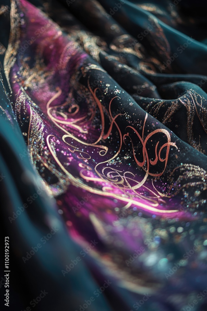 Poster a close-up shot of a scarf with a name written on it, suitable for personalizing gifts or as a fashi
