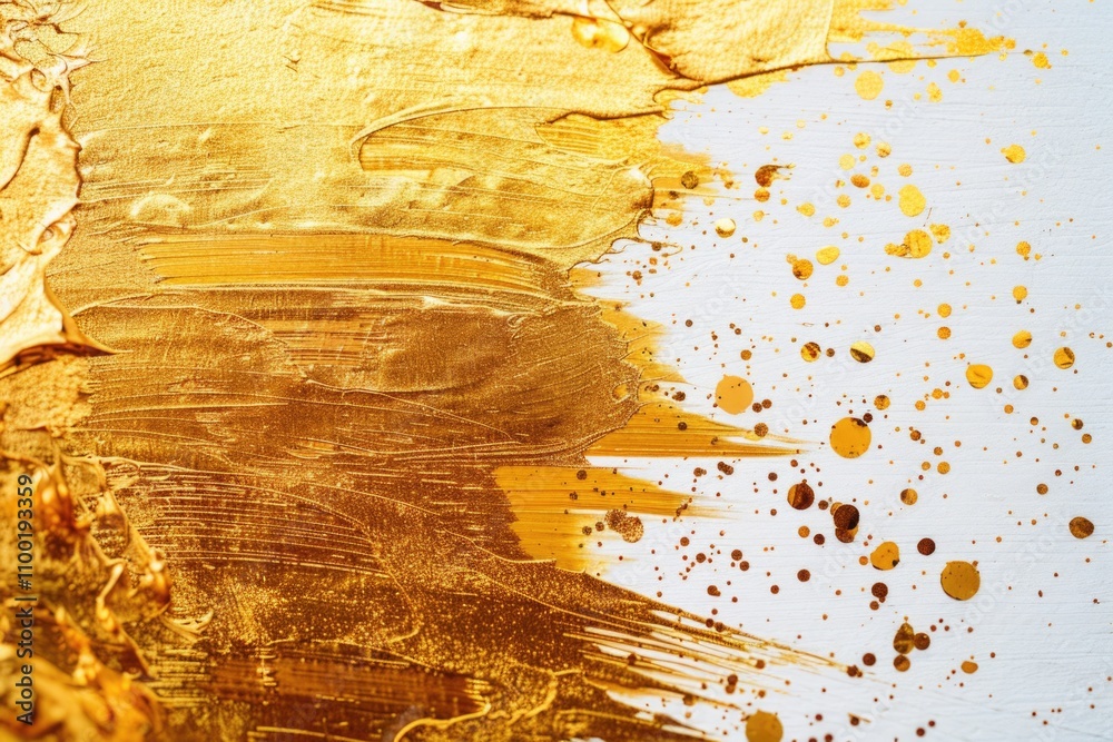 Poster close up view of a painting with gold paint and intricate details