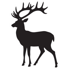 Fototapeta premium Deer silhouette vector art illustration