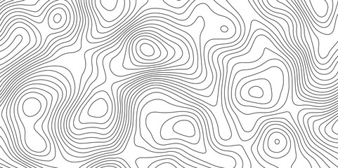 Fototapeta premium Black and white lines seamless Topographic map patterns, topography line map,Modern design with White background with topographic,Vector geographic contour map.
