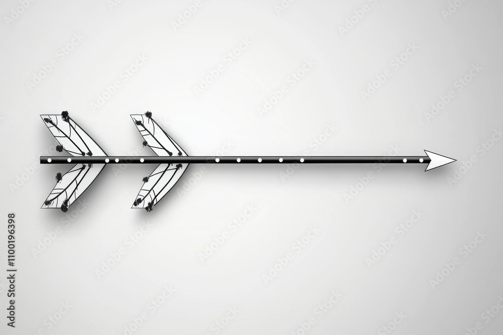 Poster A simple arrow design pointing to a single dot, emphasizing direction and attention with clean lines