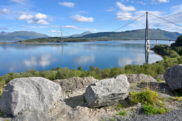 Obraz premium Halogaland Bridge is a suspension bridge, Norway