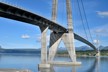 Obraz premium Halogaland Bridge is a suspension bridge, Norway