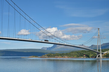 Fototapeta premium Halogaland Bridge is a suspension bridge, Norway