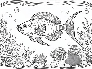 Coloring pages for kids about the underwater world