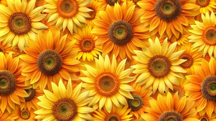 Obraz premium Sunflowers Close-Up Golden Petals, Vibrant Colors, Nature's Beauty , sunflower , flower , yellow , petals