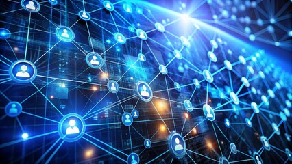 Obraz premium Global Network of Connected Individuals, digital , connection , network , social media