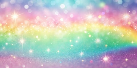 Fototapeta premium Dreamy Pastel Glitter Background with Stars and Bokeh, glitter, bokeh, pastel, stars, background