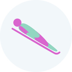 Luge competition icon. Colorful sport sign.  