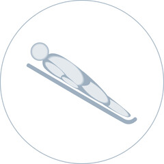 Luge competition icon. Outline stroke