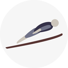 Ski jumping competition icon. Colorful sport sign
