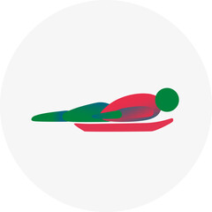 Skeleton competition icon. Colorful sport sign. 