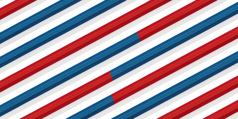 Diagonal Stripes of Red, White, and Blue, Pattern, Barbershop, Geometric, Classic