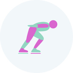 Speed skating competition icon. Colorful sport sign. 